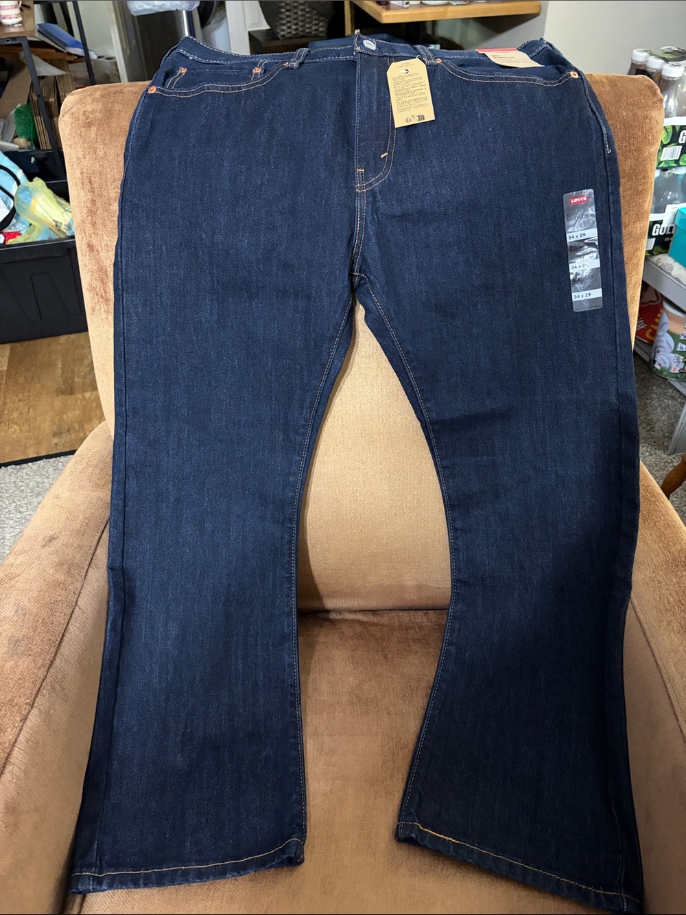 Levi's Dark Indigo Straight Leg Jeans 34X29